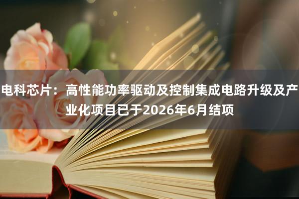 电科芯片：高性能功率驱动及控制集成电路升级及产业化项目已于2026年6月结项