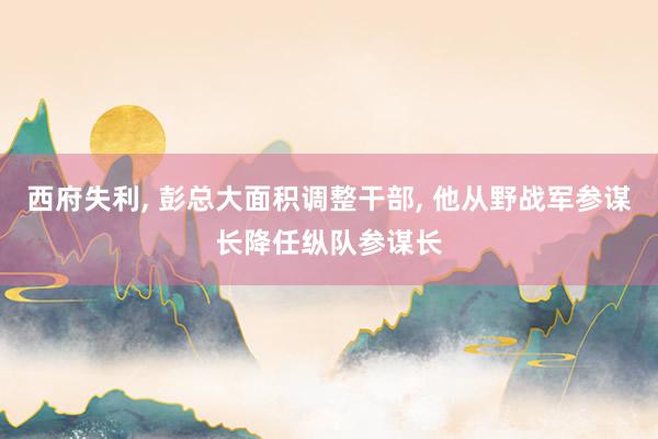 西府失利, 彭总大面积调整干部, 他从野战军参谋长降任纵队参谋长
