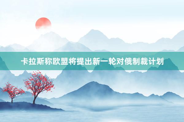卡拉斯称欧盟将提出新一轮对俄制裁计划