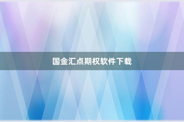 国金汇点期权软件下载