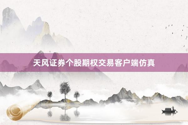 天风证券个股期权交易客户端仿真