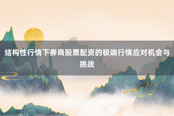 结构性行情下券商股票配资的极端行情应对机会与挑战
