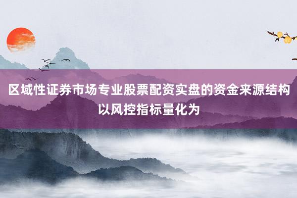 区域性证券市场专业股票配资实盘的资金来源结构以风控指标量化为