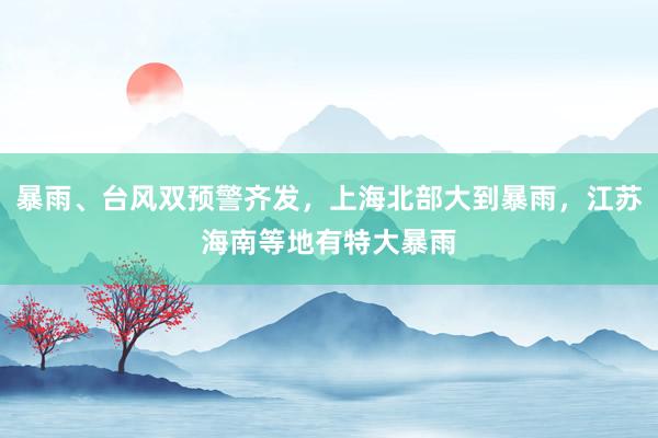 暴雨、台风双预警齐发，上海北部大到暴雨，江苏海南等地有特大暴雨