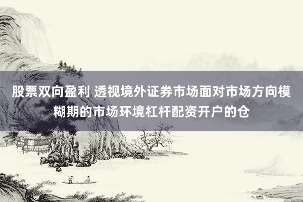 股票双向盈利 透视境外证券市场面对市场方向模糊期的市场环境杠杆配资开户的仓